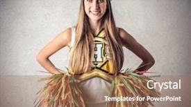  Presentation with cheerleading - Presentation theme having cheerleader - cheerleading background and a coral colored foreground