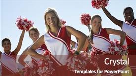  Presentation with field - Slide set having markers and other colorful office stationery on white background and a light gray colored foreground