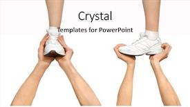  Presentation with strong - Audience pleasing PPT layouts consisting of cheerleader - two strong male hands holding backdrop and a sky blue colored foreground