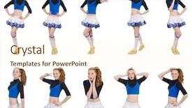  Presentation with monarch butterfly isolated on white - Beautiful presentation theme featuring cheerleader isolated on the white backdrop and a cream colored foreground