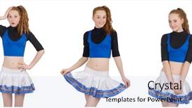  Presentation with octopus on isolated white - Presentation theme consisting of cheerleader isolated on the white background and a light blue colored foreground