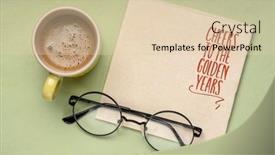  Presentation with retirement - Slide deck consisting of cheers-to-the-golden-years background and a  colored foreground