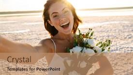  Presentation with optimistic - Cool new theme with cheery-optimistic-happy-young-beautiful backdrop and a coral colored foreground