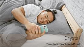  Presentation with chinese - Presentation theme consisting of cheery-young-chinese-man background and a coral colored foreground