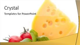  Presentation with white cheese - Cool new presentation theme with cheese and basil leaves still backdrop and a white colored foreground