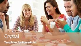  Presentation with coffee talk - Beautiful PPT layouts featuring cheese and coffee dinner party backdrop and a coral colored foreground