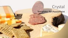  Presentation with cutting board - Slide set featuring cheese-and-crackers-exotic-cheeses background and a lemonade colored foreground