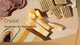  Presentation with cheese - Audience pleasing PPT layouts consisting of cheese-and-crackers-exotic-cheeses backdrop and a yellow colored foreground