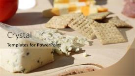  Presentation with cutting board - Cool new theme with cheese-and-crackers-exotic-cheeses backdrop and a coral colored foreground