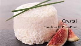  Presentation with fruit fig - Audience pleasing PPT theme consisting of cheese and fresh fig backdrop and a lemonade colored foreground