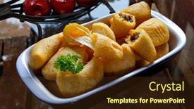  Presentation with meat - Beautiful PPT layouts featuring cheese-and-meat-angu-pastry backdrop and a wine colored foreground