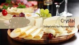  Presentation with wine cheese - Colorful presentation theme enhanced with cheese and salami platter backdrop and a lemonade colored foreground