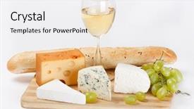  Presentation with wine cheese - PPT theme consisting of cheese and wine background and a white colored foreground