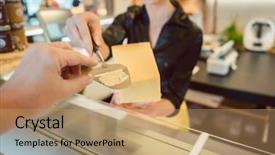  Presentation with testing - Amazing PPT theme having cheese at the deli backdrop and a coral colored foreground