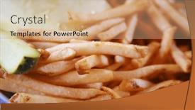  Presentation with burger fries - Presentation theme with cheese-bacon-burger-with-french background and a coral colored foreground