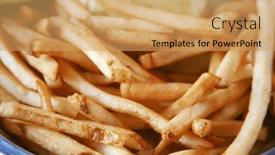  Presentation with burger fries - Presentation theme having cheese-bacon-burger-with-french background and a yellow colored foreground