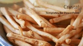  Presentation with burger fries - PPT theme enhanced with cheese-bacon-burger-with-french background and a coral colored foreground