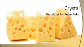  Presentation with white cheese - Presentation theme featuring cheese block isolated on white background and a white colored foreground