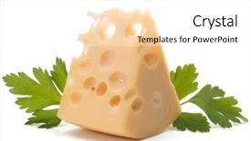  Presentation with white cheese - Beautiful presentation theme featuring cheese block isolated on white backdrop and a  colored foreground