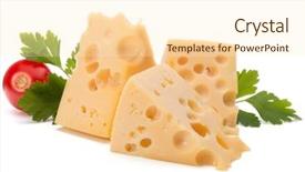  Presentation with white cheese - Colorful PPT theme enhanced with cheese block isolated on white backdrop and a cream colored foreground