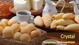  Presentation with cold brew coffee - Amazing slide deck having cheese bread cheese and coffee backdrop and a tawny brown colored foreground