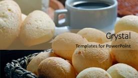  Presentation with cold brew coffee - PPT layouts having cheese bread cheese and coffee background and a  colored foreground