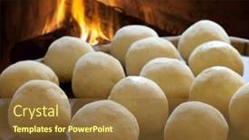  Presentation with frozen - PPT layouts featuring cheese-bread-raw-and-frozen background and a tawny brown colored foreground