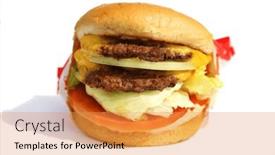  Presentation with hamburger - Slide deck featuring cheese-burger-a-double-cheese background and a yellow colored foreground