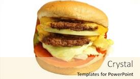  Presentation with hamburger - Slide deck featuring cheese-burger-a-double-cheese background and a blonde colored foreground