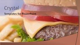  Presentation with sesame seed - Slides featuring baps - cheese burger in a sesame background and a coral colored foreground