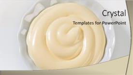  Presentation with mayonnaise - Colorful slide set enhanced with cheese butter - bowl of creamy mayonnaise backdrop and a lemonade colored foreground