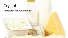  Presentation with dairy products - Presentation design with cheese butter - dairy products isolated on white background and a white colored foreground