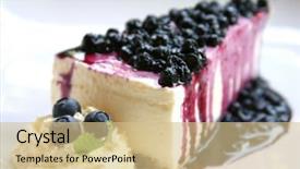  Presentation with cheesecake - PPT theme featuring four photo frames on white minimal shadow behind background and a gray colored foreground