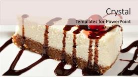  Presentation with cheesecake - Theme featuring cheesecake with chocolate sauce background and a lemonade colored foreground