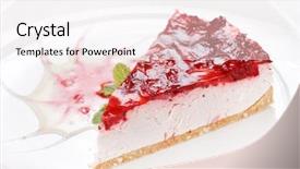  Presentation with cheesecake - Theme enhanced with strawberry cheese - cherry cheesecake background and a white colored foreground