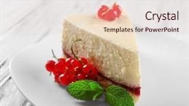  Presentation with cheesecake - Slide set consisting of tea cake fancy - delicious cheesecake with berries background and a lemonade colored foreground