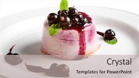  Presentation with currant - Presentation featuring tart cheese - nice cheesecake with currant isolated background and a soft green colored foreground