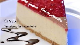  Presentation with restaurant menu - Presentation enhanced with restaurant dessert menu - slice of cherry cheesecake background and a soft green colored foreground