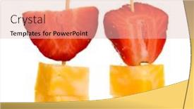  Presentation with white cheese - Cool new slides with cheese-canapes-with-srawberry-isolated backdrop and a lemonade colored foreground