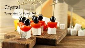 Presentation with wine cheese - Theme having cheese-canapes-with-wine background and a lemonade colored foreground