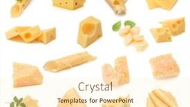  Presentation with white cheese - Presentation theme featuring cheese-collection-isolated-over-white background and a cream colored foreground