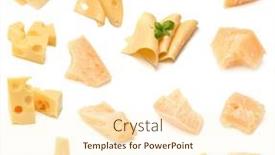  Presentation with floral border over white - Cool new presentation theme with cheese-collection-isolated-over-white backdrop and a cream colored foreground