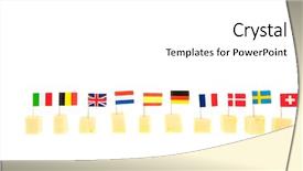 Presentation with white cheese - Colorful presentation design enhanced with cheese cubes with international flag backdrop and a white colored foreground