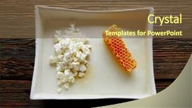 Presentation with honeycomb - Colorful PPT theme enhanced with cheese curd with honey honeycomb backdrop and a tawny brown colored foreground