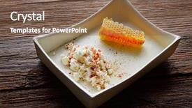  Presentation with honeycomb - PPT layouts having cheese curd with honey honeycomb background and a  colored foreground
