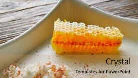  Presentation with honeycomb - Amazing slide deck having cheese curd with honey honeycomb backdrop and a yellow colored foreground