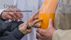  Presentation with cheese - PPT theme with cheese-degustation-at-traditional-cheese background and a light blue colored foreground