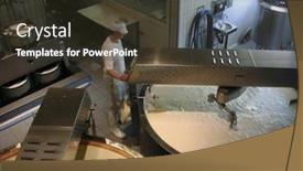  Presentation with manufacturing - Audience pleasing presentation theme consisting of cheese factory in the gruyere region of switzerland manufacturing gruyere cheese backdrop and a tawny brown colored foreground