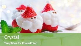  Presentation with christmas food - Beautiful theme featuring cheese festival - christmas strawberry santa dessert stuffed backdrop and a seafoam green colored foreground