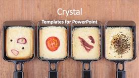  Presentation with cheese - Amazing PPT theme having cheese fondue - raclette tray backdrop and a coral colored foreground